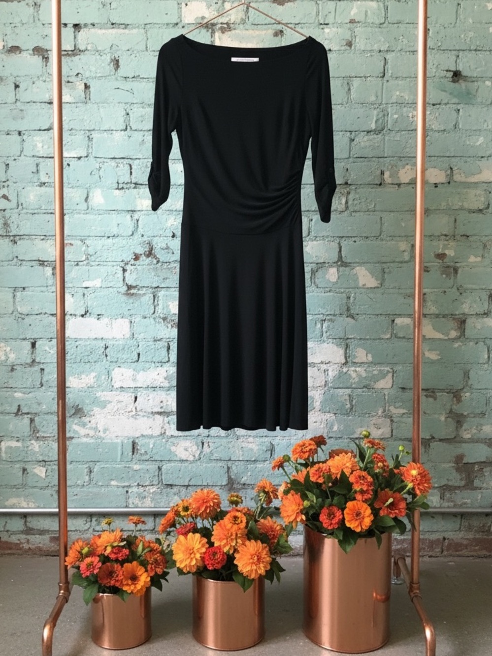 Evan Piccone ruched flattering dress